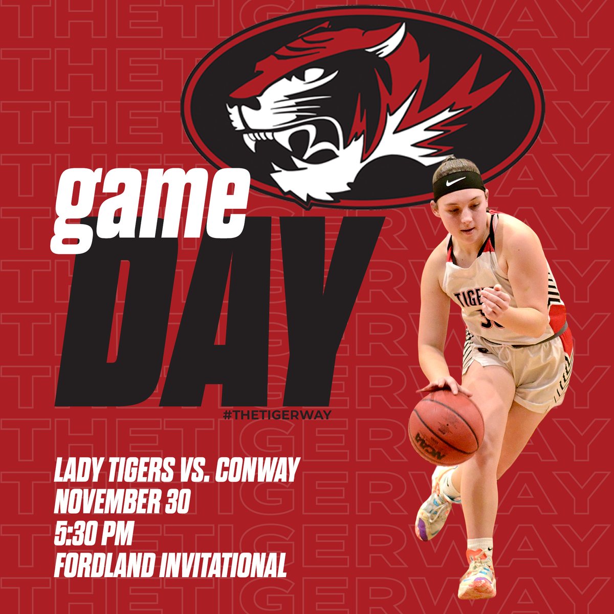 HoustonMOTigers's tweet photo. The HHS Lady Tigers 🐯🏀 are back in action tonight in the Fordland Invitational.

🆚 Conway
⏰ 5:30 p.m.
📍 Fordland High School
🗓 https://t.co/0DNMikm60W

🟥 #TheTigerWay 🟥 https://t.co/B6r2E7RvcQ