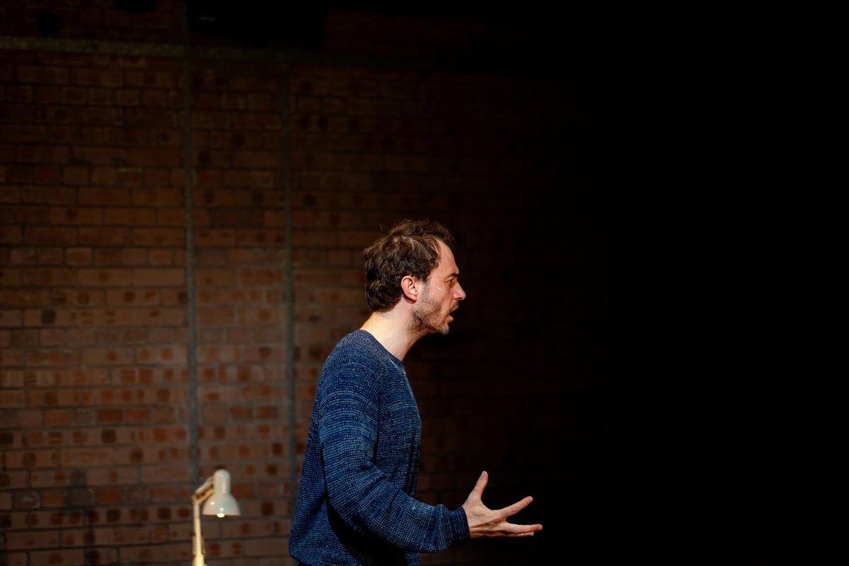 surrogate_p's tweet photo. Stunning production photos of Who Killed My Father onstage (by @emily_macinnes).

You have three chances left to catch surrogate's adaptation of Édouard Louis's searing novel @CamdenPT . An intimate declaration of love from son to father and a defiant call for social justice. https://t.co/paKwTebA5D