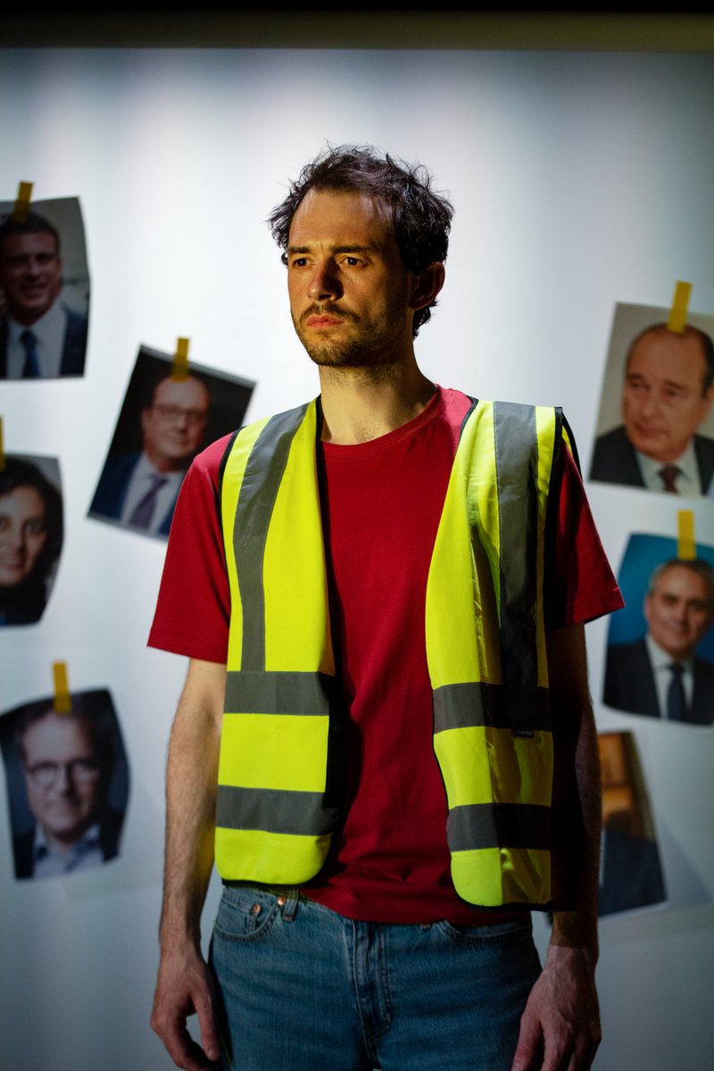 surrogate_p's tweet photo. Stunning production photos of Who Killed My Father onstage (by @emily_macinnes).

You have three chances left to catch surrogate's adaptation of Édouard Louis's searing novel @CamdenPT . An intimate declaration of love from son to father and a defiant call for social justice. https://t.co/paKwTebA5D