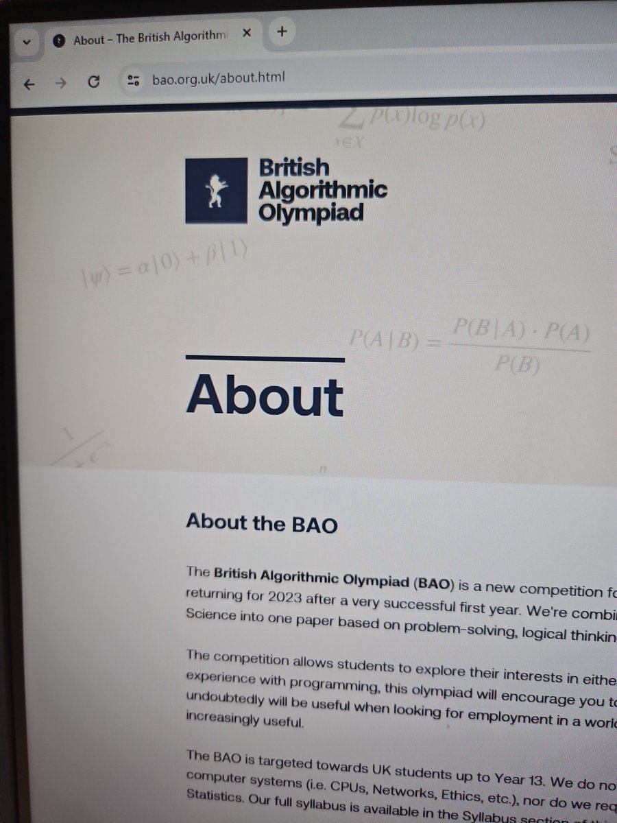 RGSComputing's tweet image. Wishing 'Good Luck!' To the students sitting the British Algorithmic Olympiad this afternoon.
