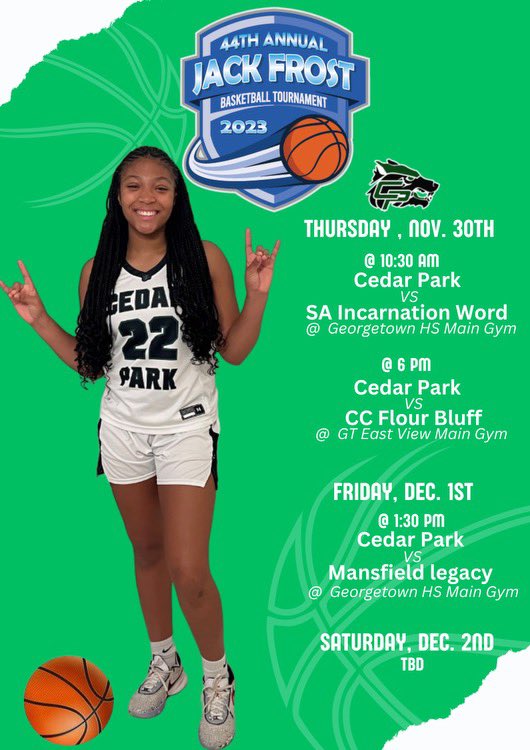 JaylaGreen2026's tweet photo. ❤️🏀 IT’S GAME DAY!!🏀❤️ #22                                          
JACK FROST TOURNAMENT ‼️
🗓 TODAY Nov 30
📍 Georgetown HS Aux Gym
⏰ 10:30 LETS GO TIMBERWOLVES!! ☄️ #timberwolves #CPGBB #TXHSGBB #classof2026  #basketball #collegecoaches #cederparkhighschool @CoachSchollNCSA @NCSAwbb @JackFrostTourn