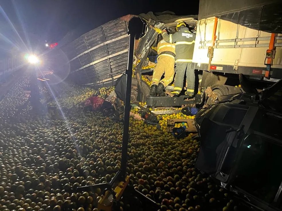 Um morre e três ficam feridos em batida entre caminhonete e caminhão na  BR-262, Triângulo Mineiro