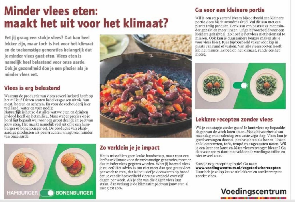 Caat_Mossel's tweet photo. Zo zeg! Zomaar een halve pagina over de impact van vleesconsumptie op het klimaat! En dat in de Huis-aan-Huis Leeuwarden!! 😳
#LessMeatLessHeat🥩 https://t.co/VLUCjgLNng