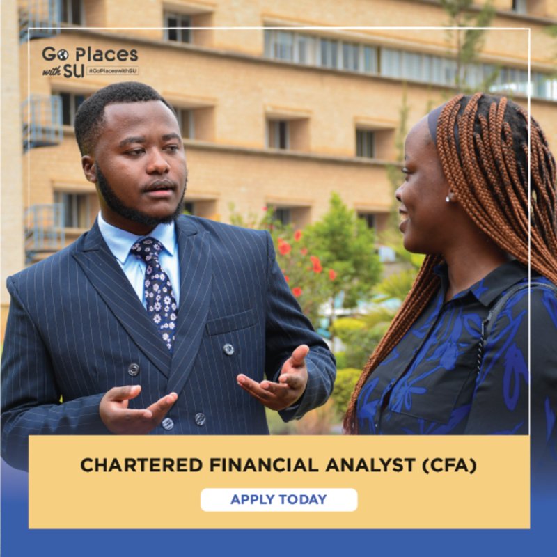 StrathU's tweet photo. Chart your financial success!🚀💹 Join the Chartered Financial Analyst (CFA) program this January 2024 and #GoPlacesWithSU. 

Strathmore University, Nairobi, Kenya; is a tuition provider for the CFA program in East Africa region