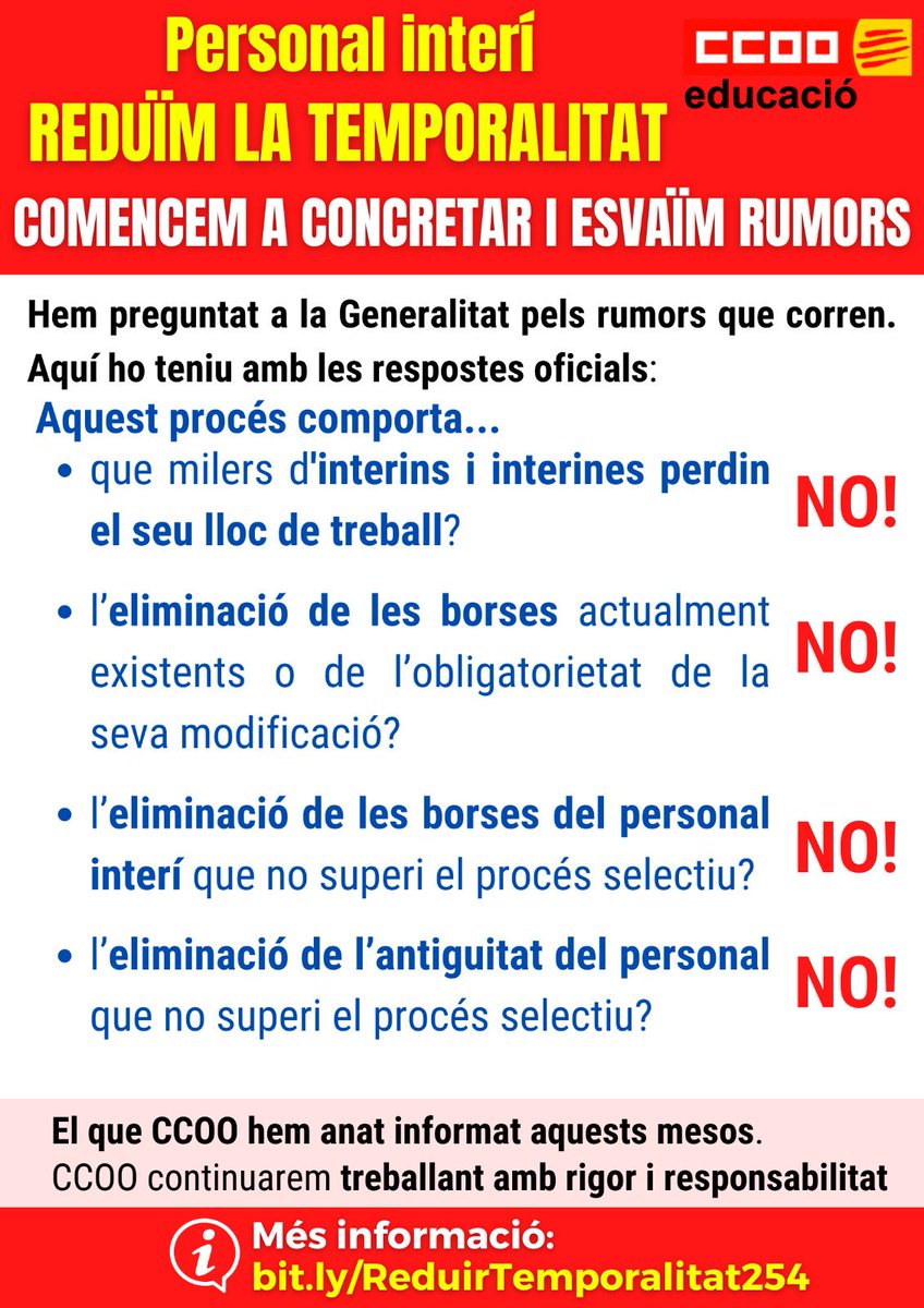 CcooMarga's tweet photo. #ULTIMAHORA
Fa 2 anys i mig que @CCOOpublica diu el mateix enlloc d'espantar el personal docent. Quines coses...
Mantenim i millorem l'ocupació de docents amb acords q signem encara q ens critiquin pq sabem q són bons. 

https://t.co/Gauum7WDgw https://t.co/npBooYRp0z