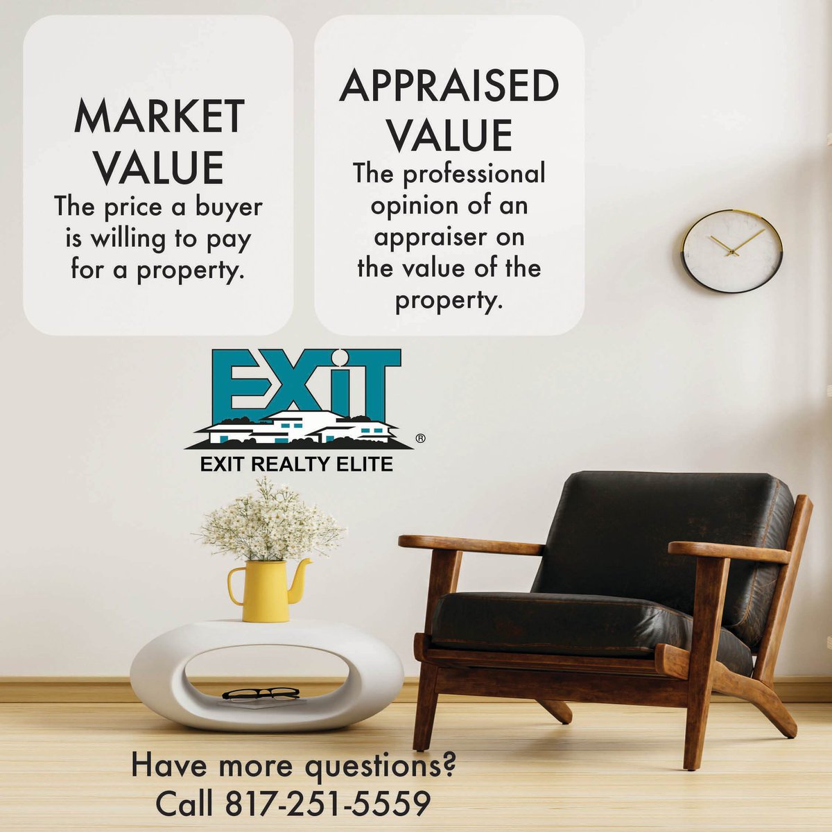 Questions about home values?
Call us, we can explain!

#LOVEXIT #ImSold #ThinkSmartThinkEXIT #RealEstateReinvented #ListwithEXIT #DFWMetroplex #buyahome #sellahome #EXITRealtyElite #RealEstateCareers #TexasRealEstate