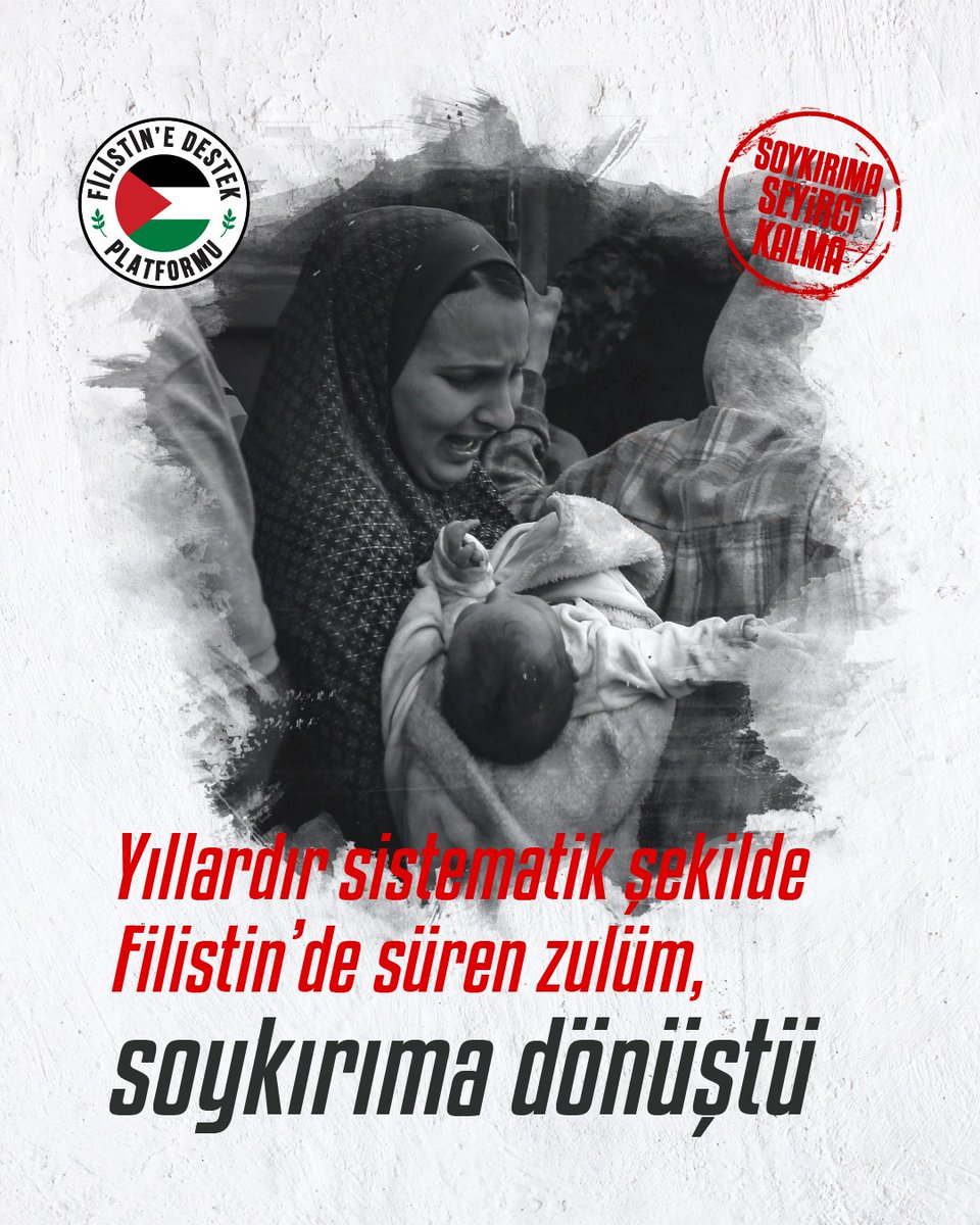 Yıllardır sistematik şekilde Filistin’de süren zulüm, soykırıma dönüştü.

 Filistin'deki #SoykırımaSeyirciKalma