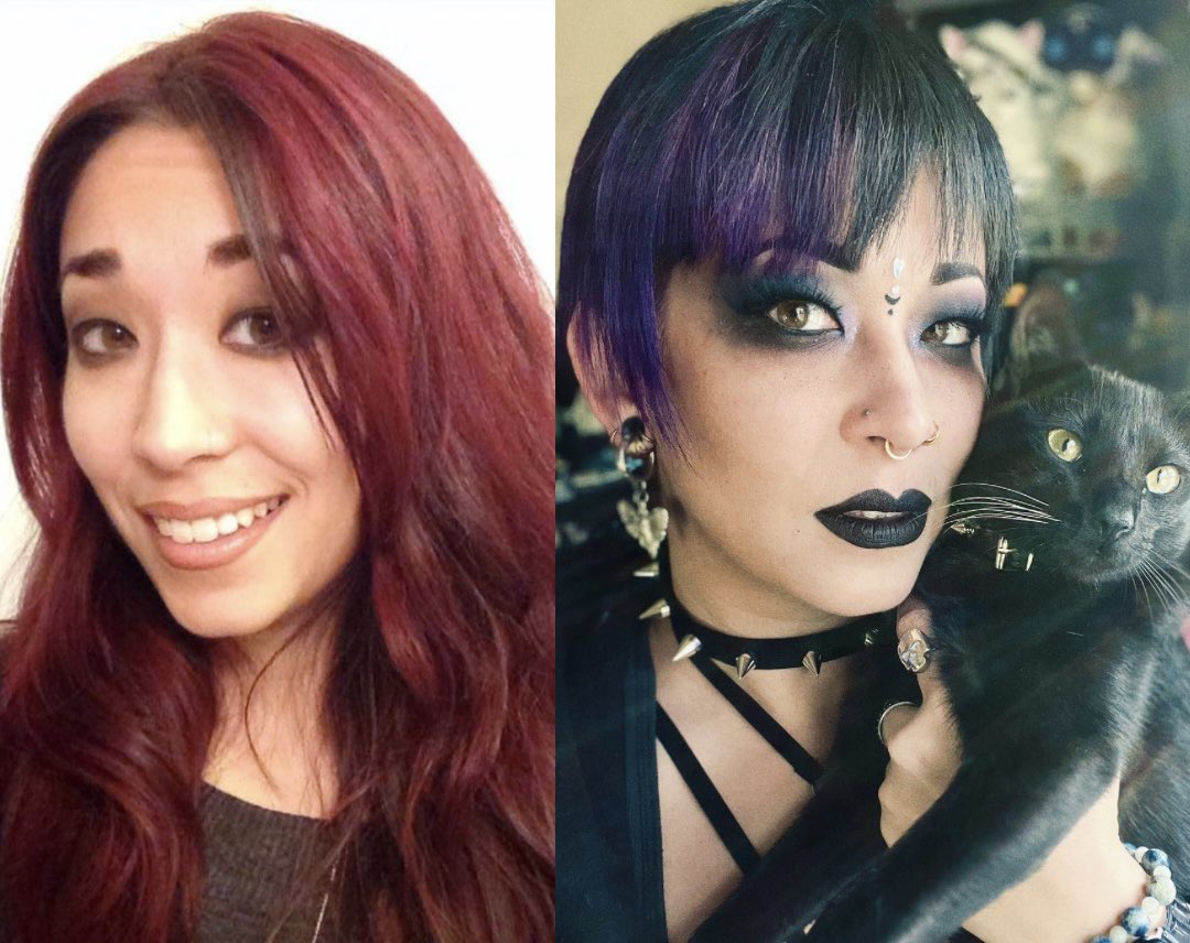 I’ve always joked that instead of aging normally I decided just turn into different people. Anyway, here I am exactly ten years apart! 🤘💀🖤

(Thank you so much mom &amp; dad for those wild genes!) #ThrowbackThurday  #tbt