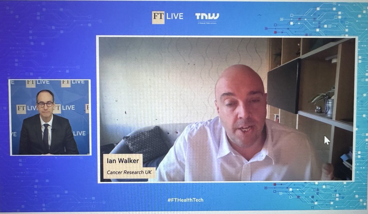 IanWalker_CRUK's tweet photo. Very much enjoyed speaking with @Mikepeeljourno today about innovation in healthcare. Innovation and reform will undoubtedly underpin the changes we need across our health system #FTHealthTech @CRUK_Policy https://t.co/BBNyuaOzSL