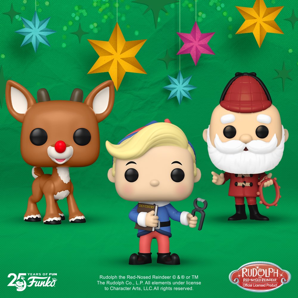 OriginalFunko's tweet image. Staying up to watch the holiday specials? Don’t forget the Pops! &amp;amp; SODAs! Cozy up by the fire &amp;amp; bring home a set of Rudolph the Red-Nosed Reindeer collectibles, including flocked exclusives. Which one is your favorite? bit.ly/47rH2Z9 #WinterFunkoLand #Funko #FunkoPOP