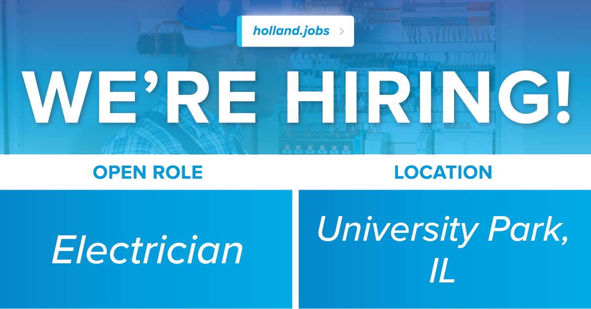 💥 Your future looks bright 💥

We are currently hiring an Electrician in our University Park, IL location. 

Ready to join our team? Apply here bit.ly/3U9GJfi
