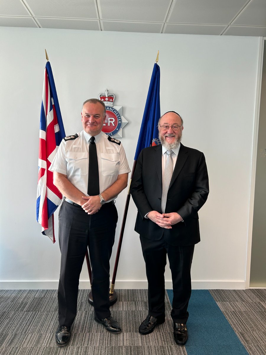 Chief Constable Stephen Watson of Greater Manchester Police, has made the safety of the Jewish community in Manchester a high priority and today I had the opportunity to thank him and his colleagues at GMP for all of their efforts over the eight weeks in particular.

As a