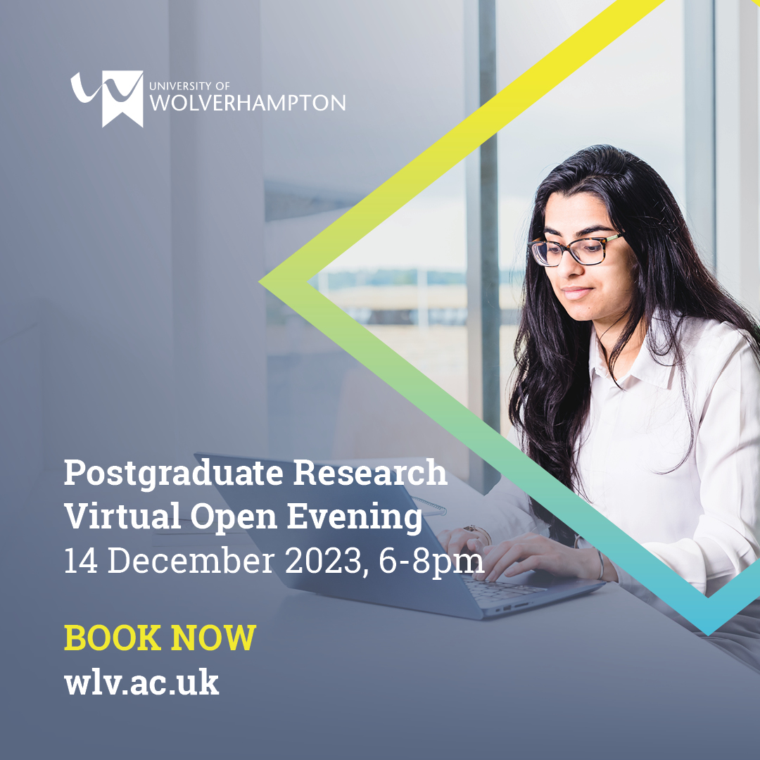 Explore limitless possibilities at our Virtual Postgraduate Research Open Evening! Join us to discover cutting-edge research opportunities, and explore what the University of Wolverhampton has to offer. 📆 14th December 2023 🕰 6PM GMT Sign up here 👉 bit.ly/3GjM7Hs