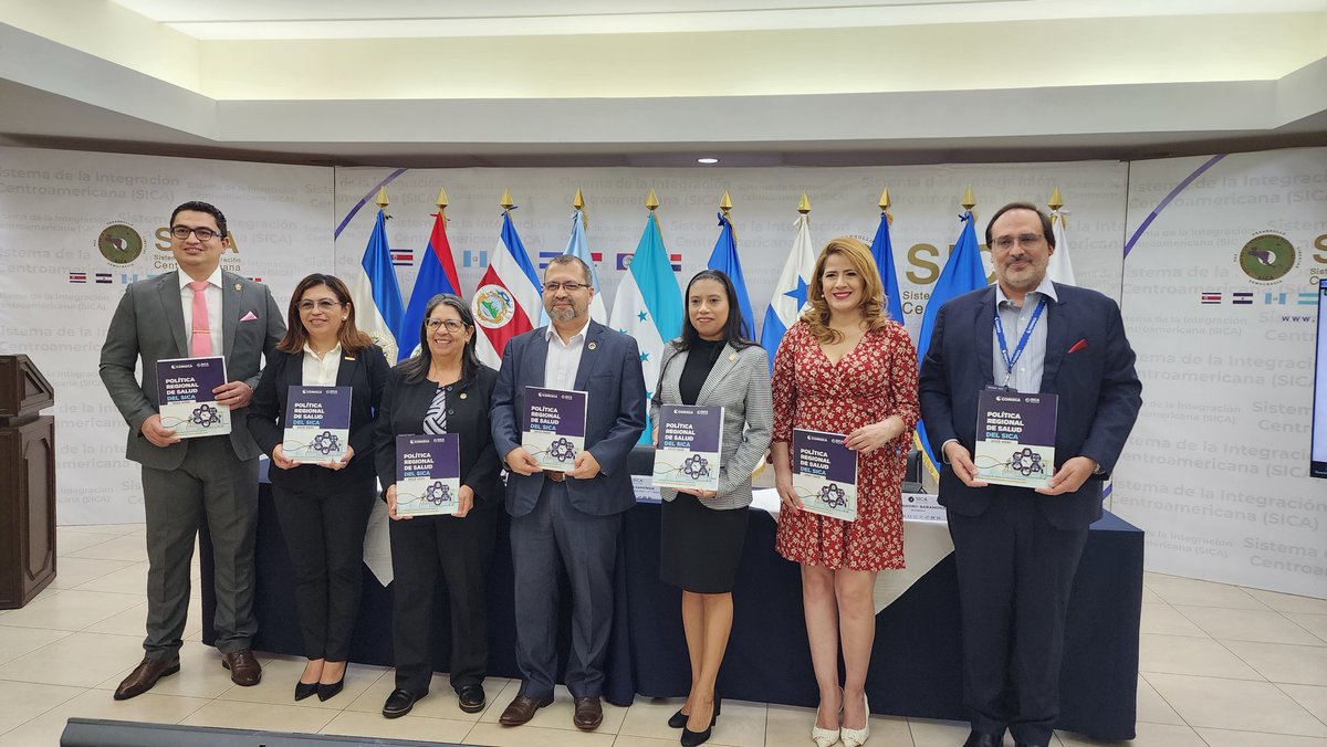 SECOMISCA's tweet image. #EnVivo SE-COMISCA realiza lanzamiento oficial de la Política Regional de Salud del Sistema de la Integración Centroamericana 2023-2030 (PRSS) que tiene como objetivo proveer a la región del SICA de una política de salud que constituya un marco orientador que facilite la