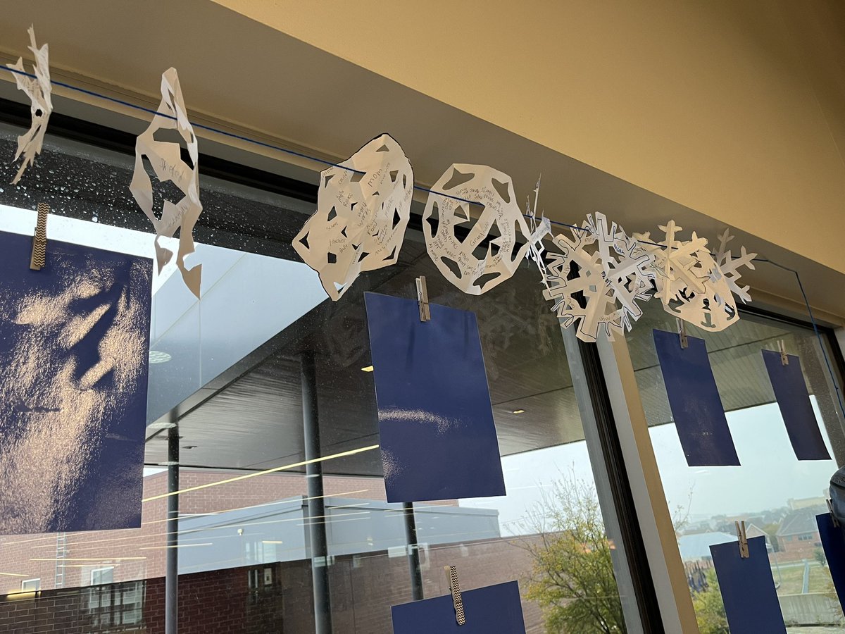 lightfootj22's tweet photo. Thank you @Ruby__Bryant for letting me teach your kiddos about Gratitude today! What a wonderful display of their Gratitude snowflakes and all the things they’re thankful for💙 https://t.co/55ARwlhyCg