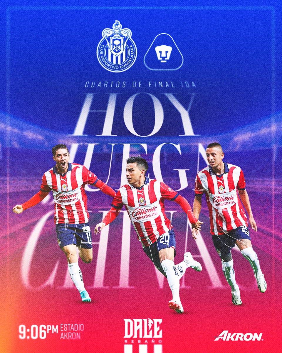 🔴⚪️ ¡HOY INICIA EL CAMINO EN LIGUILLA PARA LOS ROJIBLANCOS! ¡HOY 40 MILLONES DAREMOS TODO POR LA VENTAJA! ¡HOY JUEGA EL GUADALAJARA! ⚪️🔴 #DaleRebaño 🐐 Consigue tus 🎟️ aquí 👉 bit.ly/3SP7TdL y en taquillas del @EstadioAKRON 🏟️