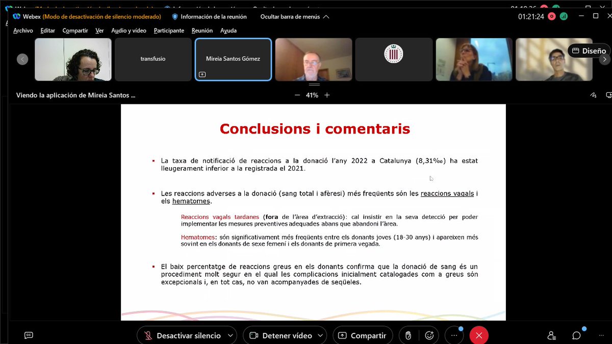La Dra Mireia Santos ens ha parlat de les dades d´Hemovigilància en els donants.➡️ La majoria d´efectes adversos són lleus.