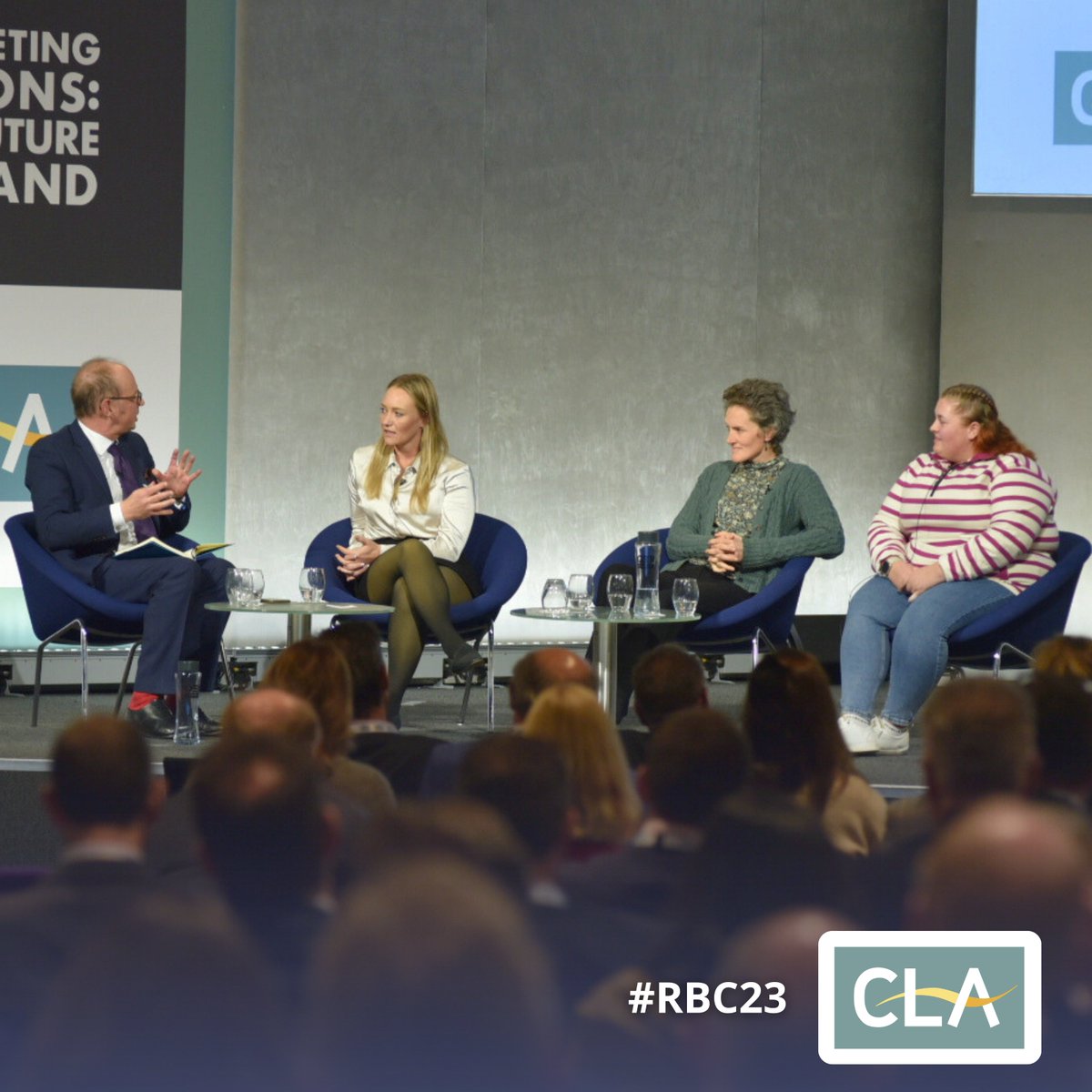 CLAtweets's tweet photo. Competing visions for #landuse among the next generation. 🌱

In the last of our eye-opening #RBC23 panel discussions:
• Hattie Bryett, CLA Charitable Trust Scholar at @AberUni
• Becky Bone, Director at @ATBone10
•Emma Loder-Symonds, Co-owner at @NoningtonFarms https://t.co/MNsGnZTFDy