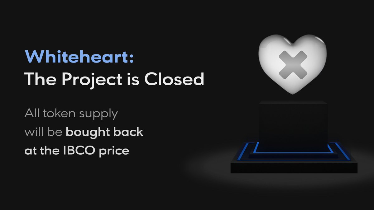HegicOptions's tweet photo. 🤍 WHITEHEART: CLOSED ✖

After a long period of uncertainty, the Whiteheart story is over. All funds raised will be returned to tokenholders at the IBCO price (1 $WHITE ≈ 1.708 $WETH).

Details + Guide on Medium:
https://t.co/zeBJYvIS34

Unstaking UI:
https://t.co/oHay8ucMWg https://t.co/vIYRPLtH4c