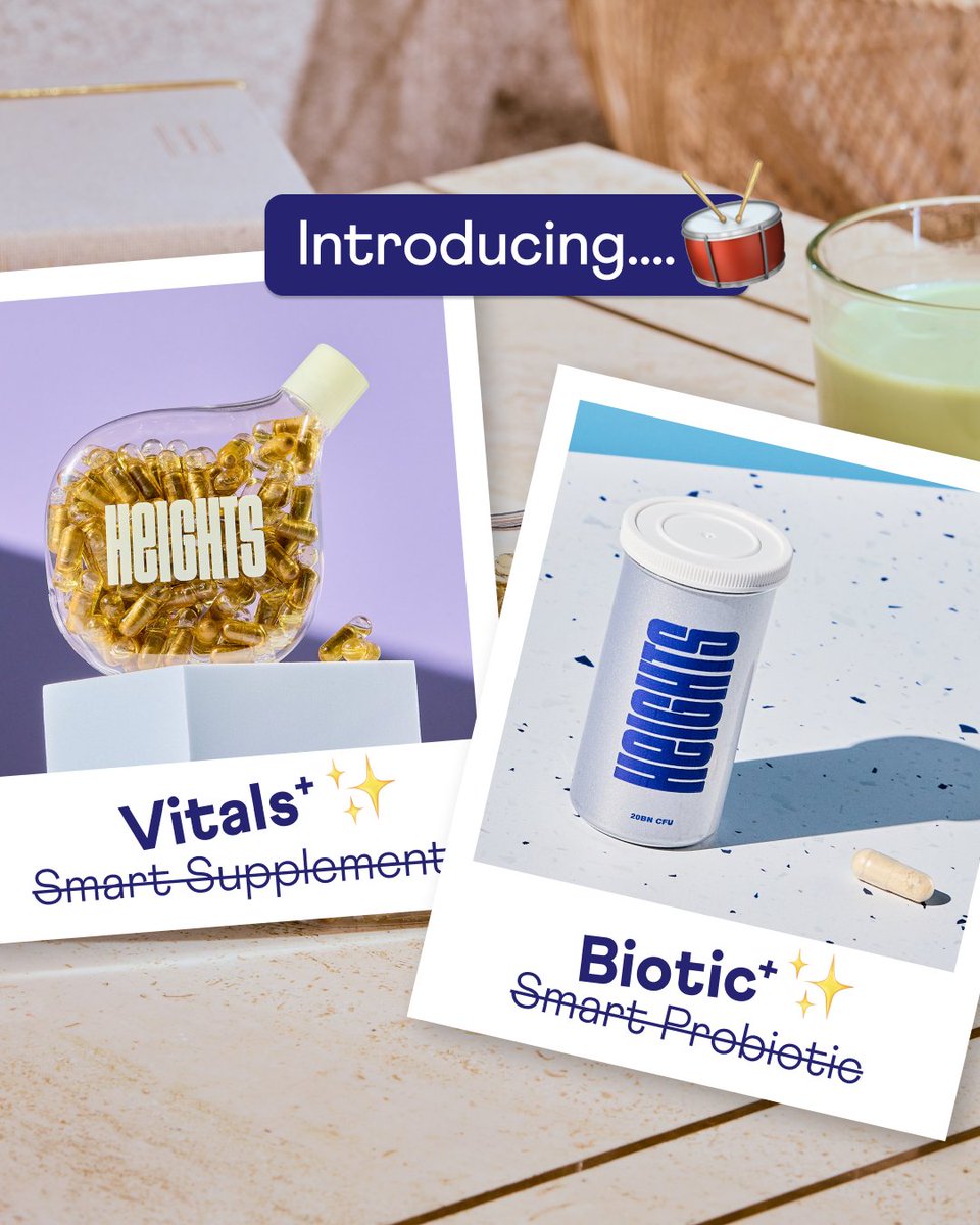 Introducing… Our same old products
✨ With shiny new names ✨

Our supplements are made for you. To help them fit better into your everyday, we’ve changed their names to reflect what they actually do.

Say hello to Vitals⁺ and Biotic⁺. You’ve already met.
