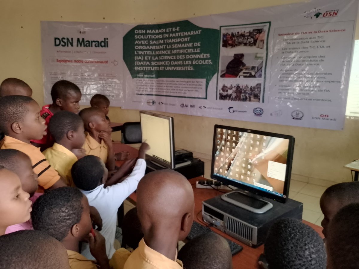 The second training continued yesterday with Primary school students from Annour School Maradi Niger, they were introduced to the basics of programming with python in action through creating a simple GUIs using tkinter lib. 
#coding #MachineLearning
<a href="/dsn_ai_network/">DSN - Data Science Nigeria</a>