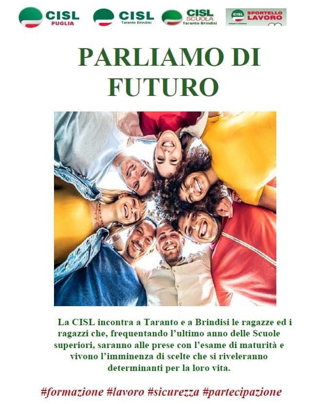CislPuglia's tweet photo. Iniziativa "Parliamo di futuro" a Manduria studenti I.I.S.S. "L. Einaudi", @CastellucciAnto: Su #sicurezza #lavoro #futuro riteniamo necessario partire dall’approccio didattico-scolastico. In questo nostro percorso vogliamo rendere veri protagonisti i #giovani https://t.co/iq63dcpL7T