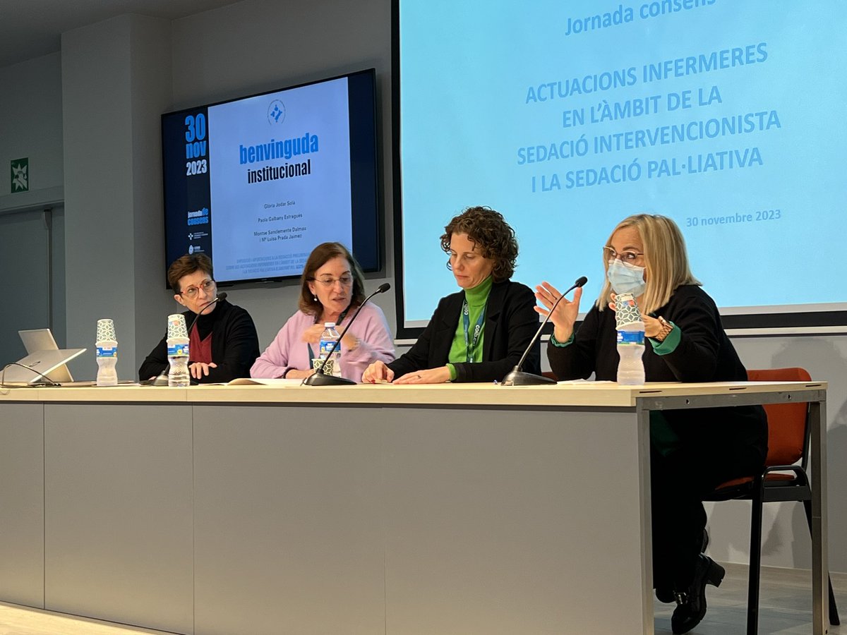 Avui a la Jornada de Consens sobre les intervencions infermeres en l’àmbit de la sedació intervencionista i paliativa. Gràcies a tota la comissió de treball, al  <a href="/infermerescat/">Consell d’Infermeres</a> <a href="/COIBarcelona/">Col·legi d'Infermeres i Infermers de BCN (COIB)</a> <a href="/codita_tgn/">Codita Tarragona</a> <a href="/InfLleidaCOILL/">InfermeresLleidaCOILL</a> <a href="/COIGIrona/">Col·legi Oficial d'Infermeres/ers de Girona</a> seguim endavant
