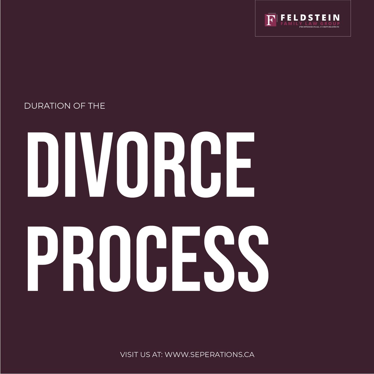 In Ontario, you must file for a divorce after a year of separation. Min 31 days after an order has been made for the divorce to take effect. Following this, a simple divorce can take between 4-6 months, including custody hearings &amp; property division. 
#feldsteinfamilylaw
