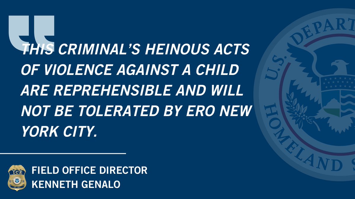 🚨ERO New York City arrests previously deported Mexican citizen convicted of sexual assault of a child. #PublicSafety #ERONYC

Read more: tinyurl.com/59jf6jrc