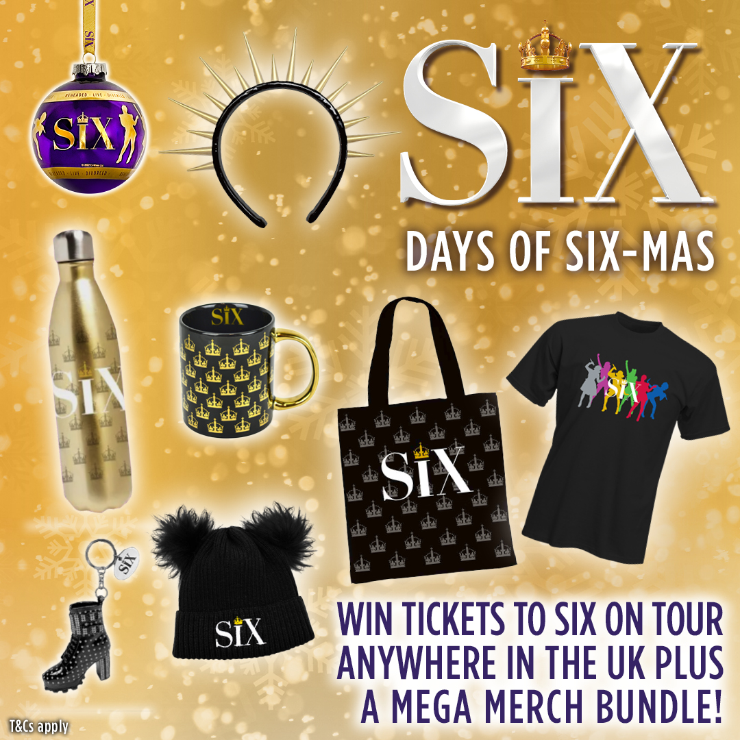 SIX-mas RETURNS! 👑❄️You could win 2 tickets to see the SIX UK Tour at a venue and date of your choice PLUS a Mega Merch bundle of fabulous royal goodies! To be in with a chance of winning answer the question below! *Which year did SIX first perform in Norwich?* #Day1 #SIXmas