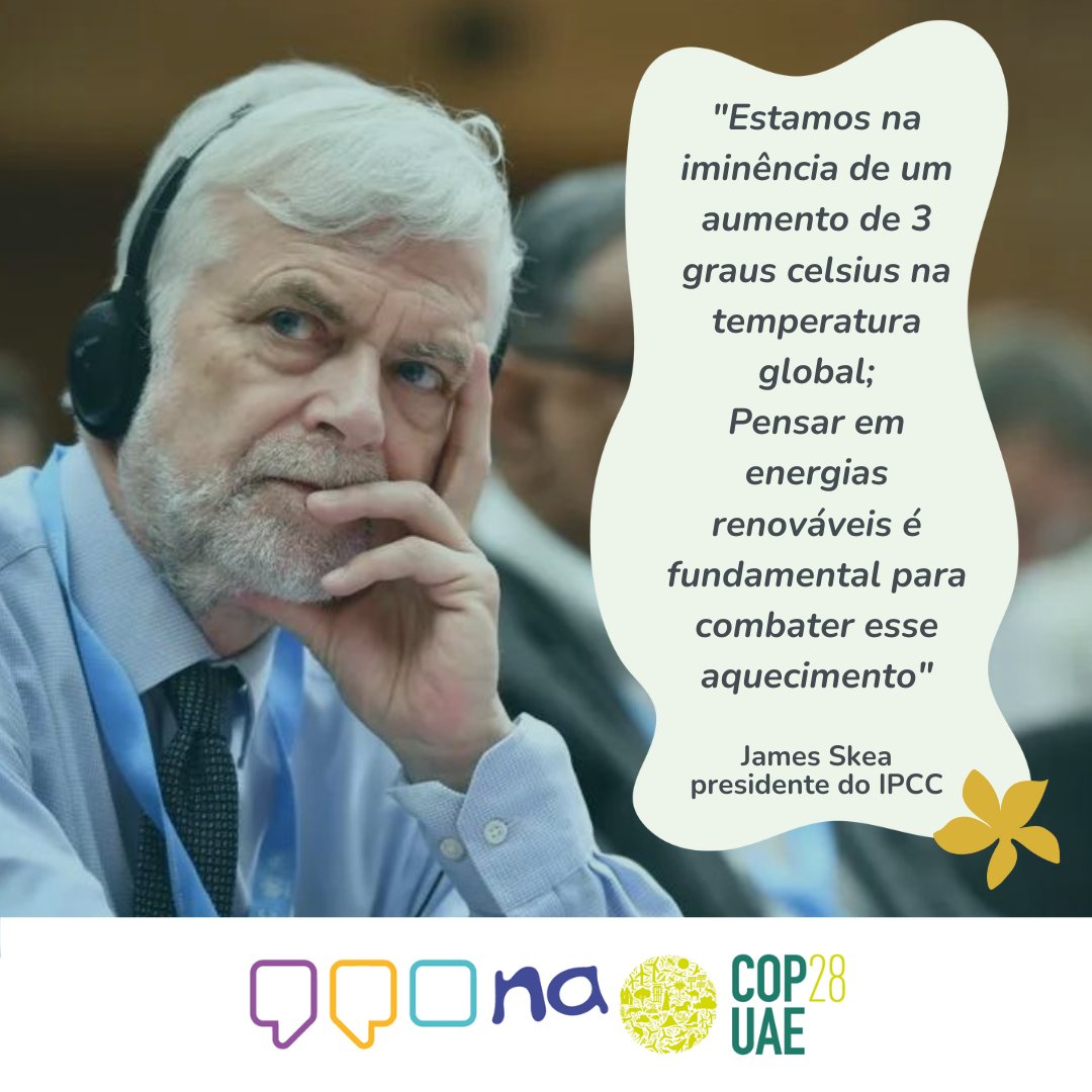 agenciajovem_'s tweet image. James Skea, presidente do Painel Intergovernamental sobre Mudanças Climáticas - IPCC, lembrou em seu discurso na abertura da #COP28 que estamos à beira do colapso climático com o iminente aumento da temperatura.

#dubai2023 #criseclimatica #energialimpa #combustiveisfosseis