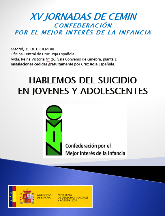 CeminenlaRed's tweet photo. Vuelven las jornadas de CEMIN!
El próximo 15 de Diciembre regresamos con la XV jornada de CEMIN.

Hablaremos del suicidio entre jóvenes y adolescentes. https://t.co/GDEWO25pug