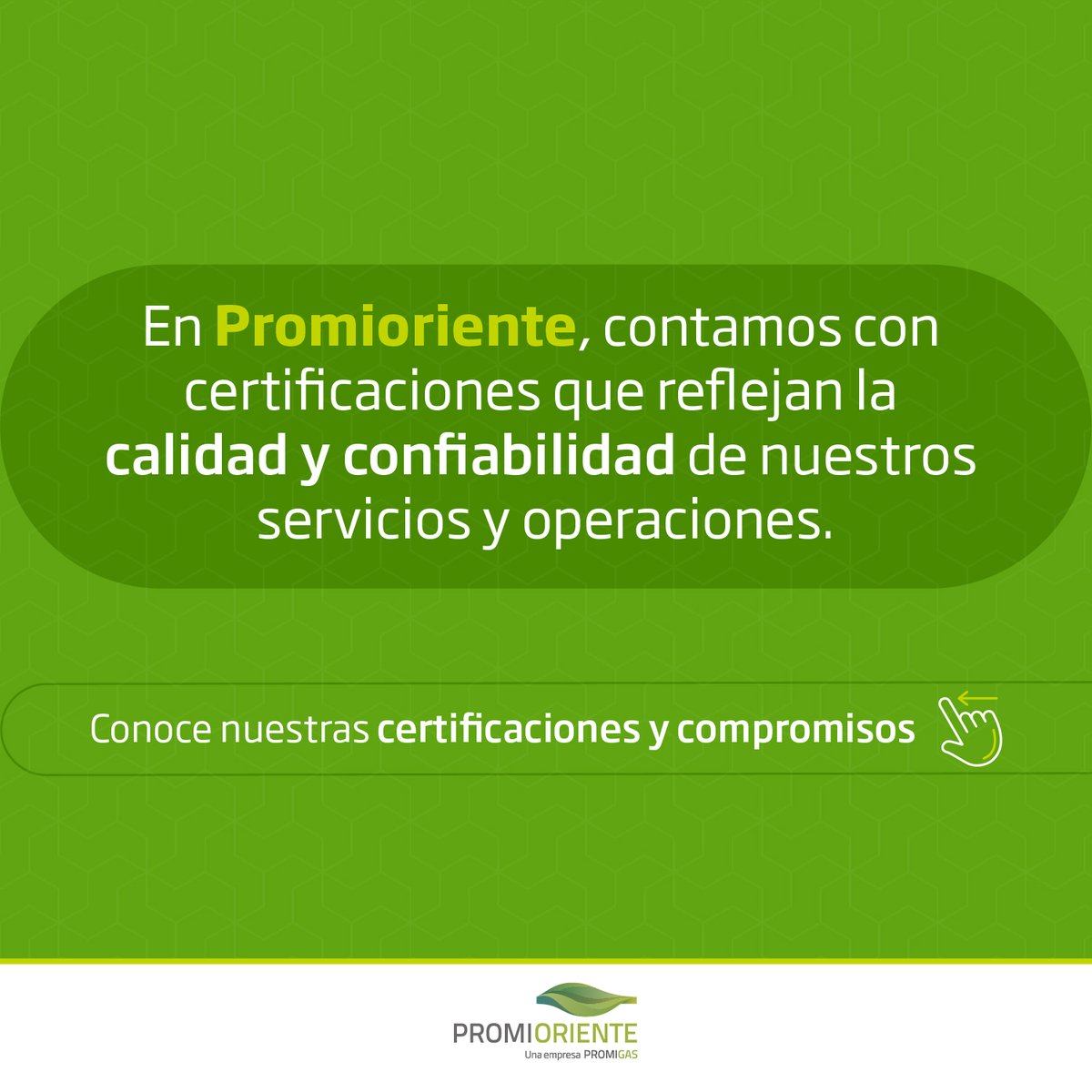 promioriente's tweet photo. En Promioriente, una #EmpresaPromigas contamos con certificaciones que reflejan la calidad y confiabilidad de nuestros servicios y operaciones, los cuales hemos adquirido gracias al compromiso de cada uno de nuestros colaboradores.
#Promioriente #Certificaciones https://t.co/vA31LbKg2k