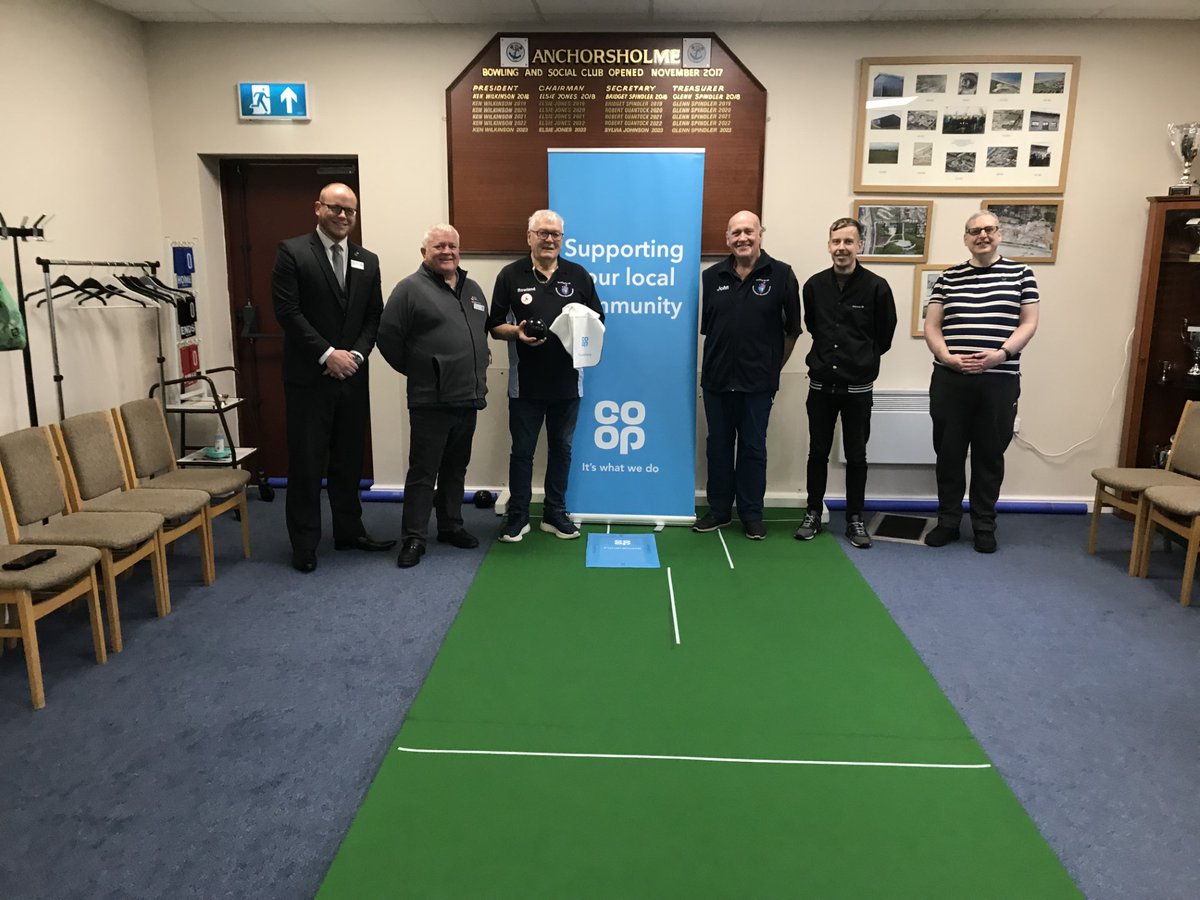 Coop_HowardBa's tweet photo. A joint visit with Celevelys Funeralcare to support Anchorsholme Bowling Academy, Funeralcare funded them with scorecards, clothes, and mats. This is to assist with helping disabled people and youth to enjoy bowling. #itswhatwedo, #beingcoop, @coop, @ Anchorsholme bowling club https://t.co/WVHNhRSxmR