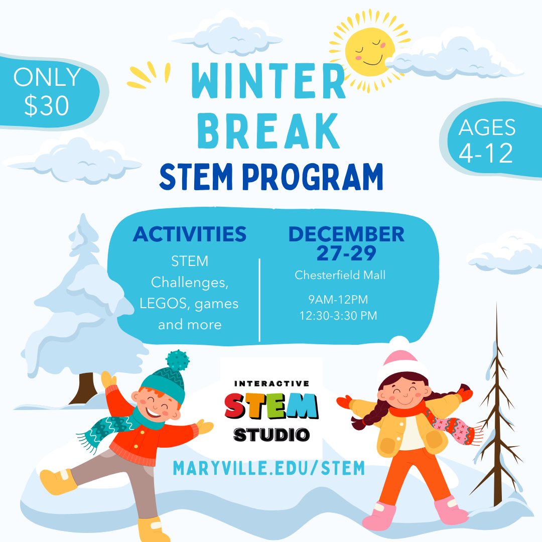 MaryvilleCA2's tweet image. 🚀 Unlock the wonders of STEM this winter break at the Interactive STEM Studio! ❄️🔬 Join us for hands-on fun where kids can dive into LEGO builds, exciting STEM winter projects, games, and more! maryvillestemstudio.com
#STEMStudio #WinterBreakFun #KidsInSTEM #LearningThroughPlay