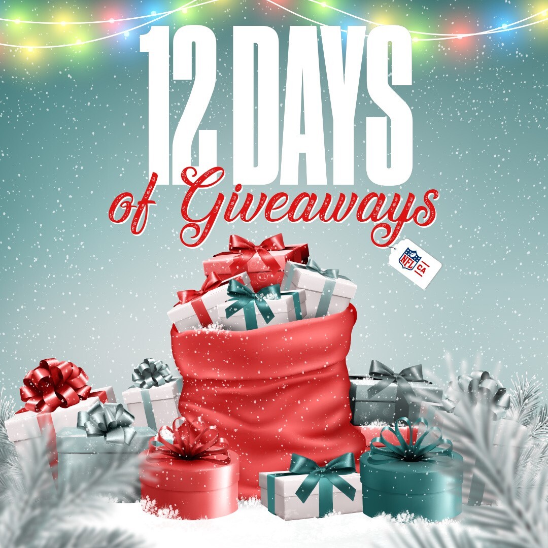 NFLCanada's tweet photo. It’s the most wonderful time of the year! 🎁
To spread some Holiday cheer, we will be hosting another #12DaysofGiveways from December 1-12. Make sure you’re following us on X and Instagram for a chance to win daily prizes! 🤩
Visit our link in bio to read full contest rules. https://t.co/p7cFuIt7ty