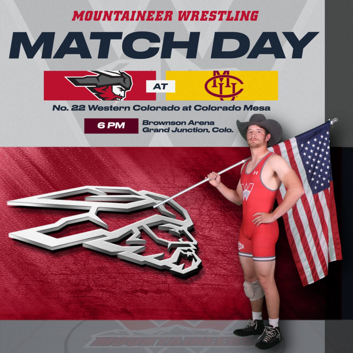 Keep up with tonight's match at Mesa using the links at gomountaineers.com/WR2324sked <a href="/wcuwrestling/">Western Colorado Wrestling</a> #ExcellenceElevated #7723ft