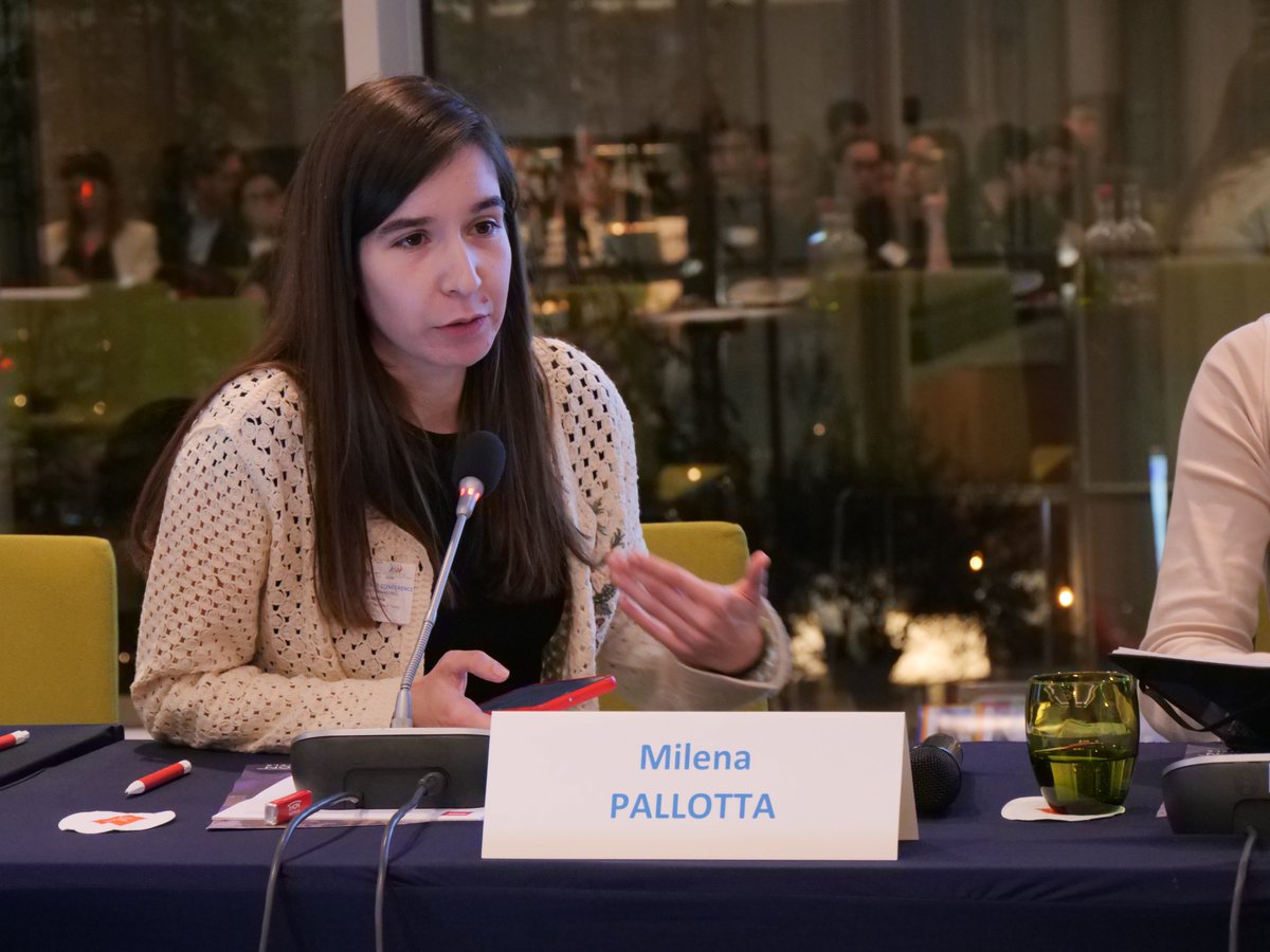AI_NURECC_PLUS's tweet photo. Representing #youth Milena PALLOTTA:  "cultural &amp; creative industries is all about cooperation, people and exchanges, building together" ➡️ young people can play a unique role in the valorisation of the sector for example bringing innovation &amp; bottom-up approaches

#AIYN https://t.co/gV2xyjL4JK