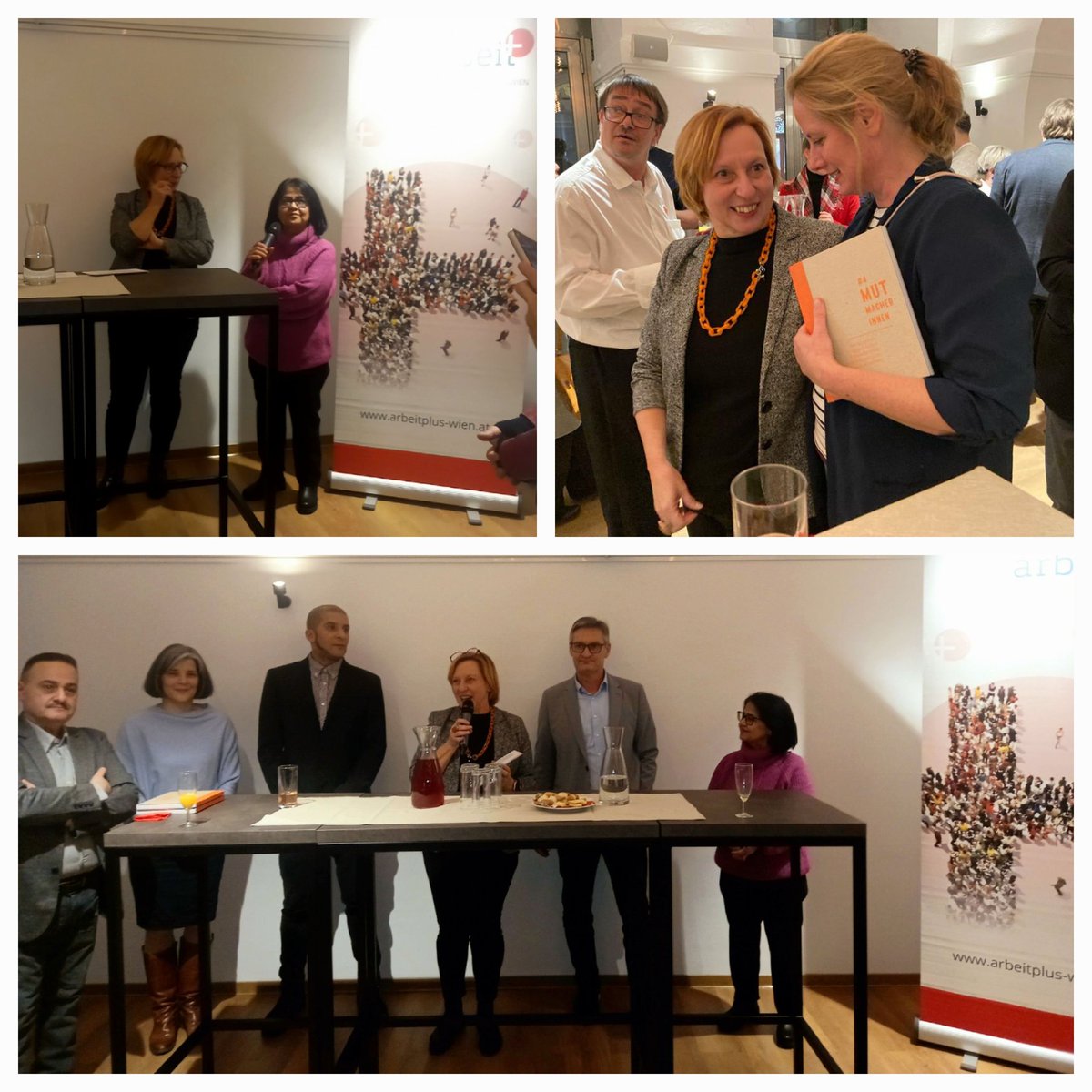 Buchpräsentation #Mutmacherinnen v <a href="/arbeitplus/">arbeit plus</a> Wien. Erfolgsgeschichten v Menschen die sich zurück in die #Arbeitswelt aufmachten und dabei nur gewinnen konnten! Mehr #Heldinnen!  👏👏