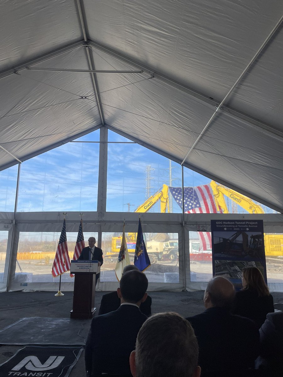 build_gateway's tweet photo. Amtrak ridership on the Northeast Corridor is up 15-20% from pre-pandemic levels, says @Amtrak Chairman Tony Coscia at the Tonnelle Avenue groundbreaking. Even more evidence that the demand for rail transit in our region is high and the Gateway Program is desperately needed. https://t.co/DBHJ1evw7w