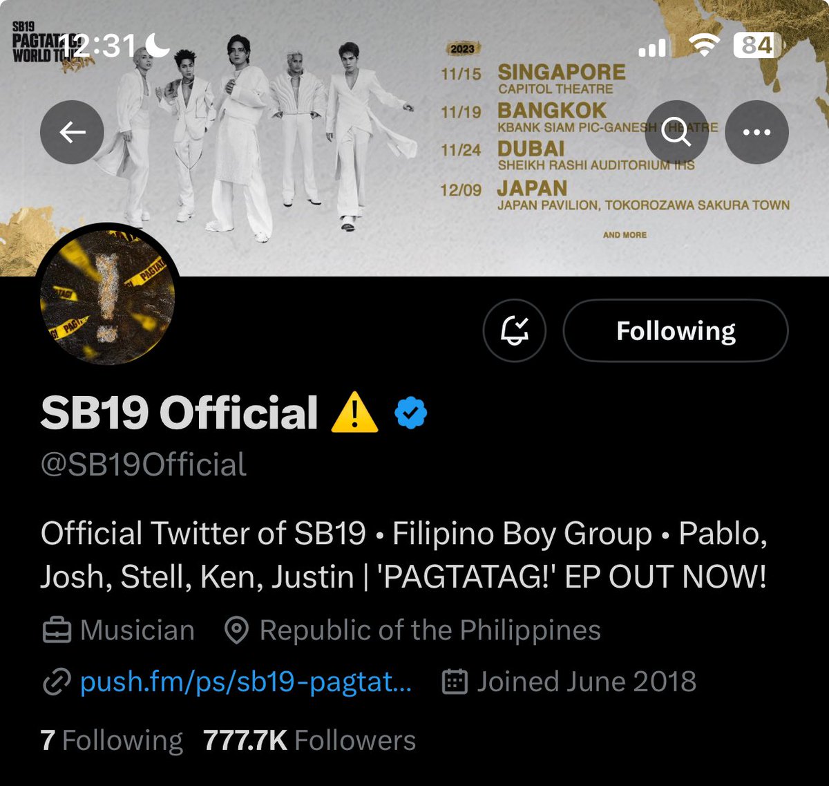 RenKazuya3's tweet photo. ‘77777’ what a very very lucky sign! 5 lucky 7s for our MAHALIMA. 

SB19 will be back stronger than ever! 

SB19 SAGOT NG A’TIN
@SB19Official #SB19 #MAHALIMA https://t.co/kn55HVwAWZ
