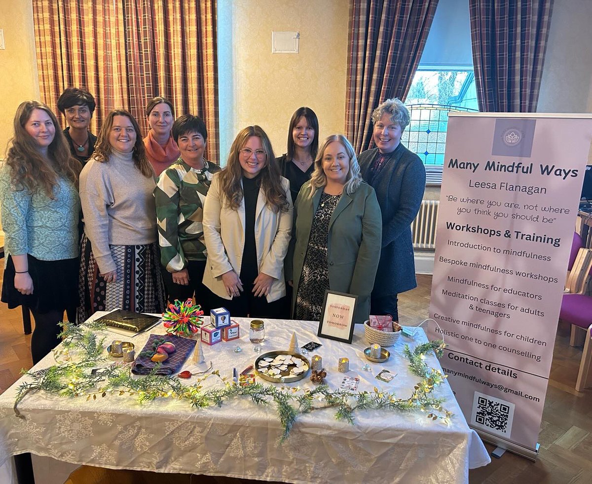 LINC_programme's tweet photo. Leesa Flanagan from @Manymindfulways brought the magic of mindfulness to the LINC team today, emphasizing its crucial role in the Early Years. 

A transformative workshop that left the team refreshed, refocused, and inspired. 

#MindfulnessInEarlyYears #EarlyYearsWellness https://t.co/LFYD3riqrC