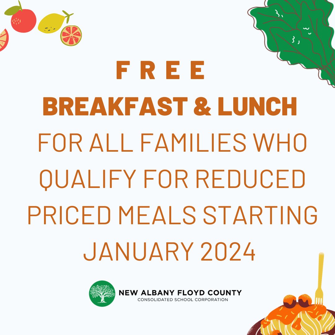 NAFCSchools's tweet image. Students qualifying for reduced-price meals will be able to eat breakfast and lunch at no charge beginning January 2024.

It is never too late to fill out an application. Click here to apply: loom.ly/8JvE3GY. 

#NAFCSuccess