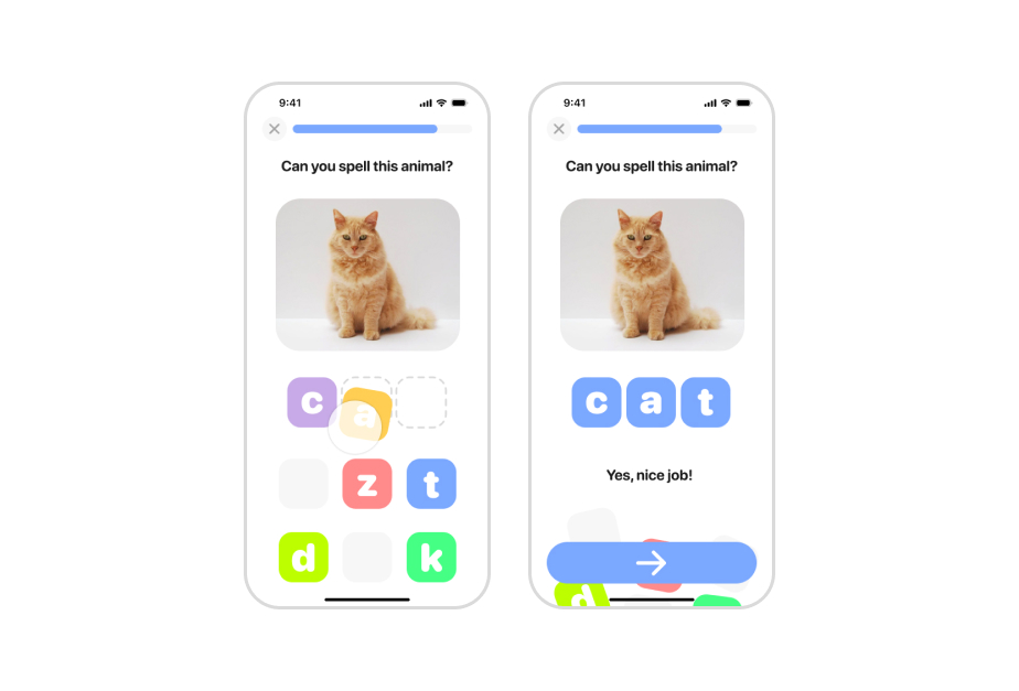 A personal project I am working on. A kids education app