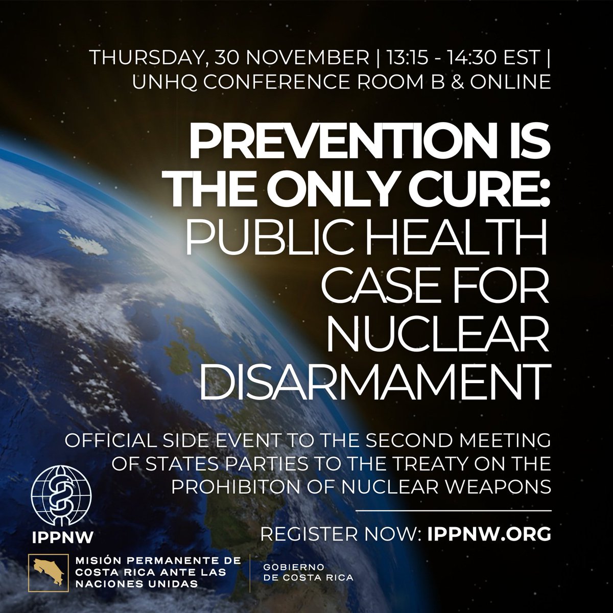 Looking forward to speaking today at the Prevention is the Only Cure event hosted by @IPPNW and Costa Rica. @MichelleAcornDr @ICNurses #NotATarget #nursesforpeace Find the registration below: