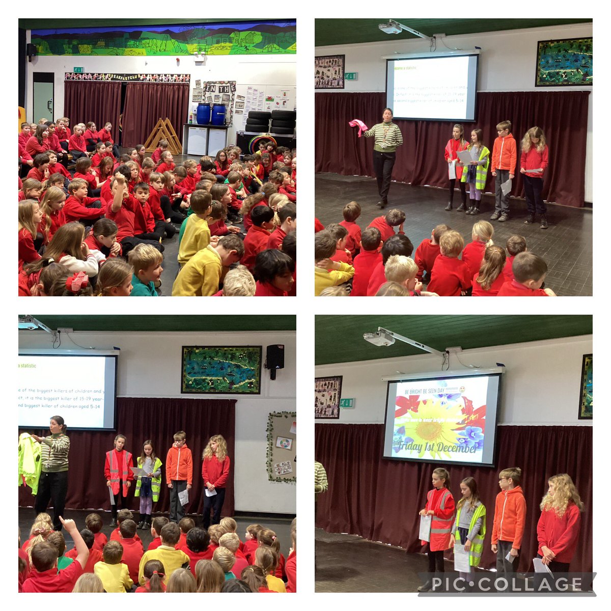 A really informative assembly this morning from our JRSO on ways to keep safe during the darker months when using roads. All ready for our be bright be seen day tomorrow. #bebrightbeseen #jrso #reflective