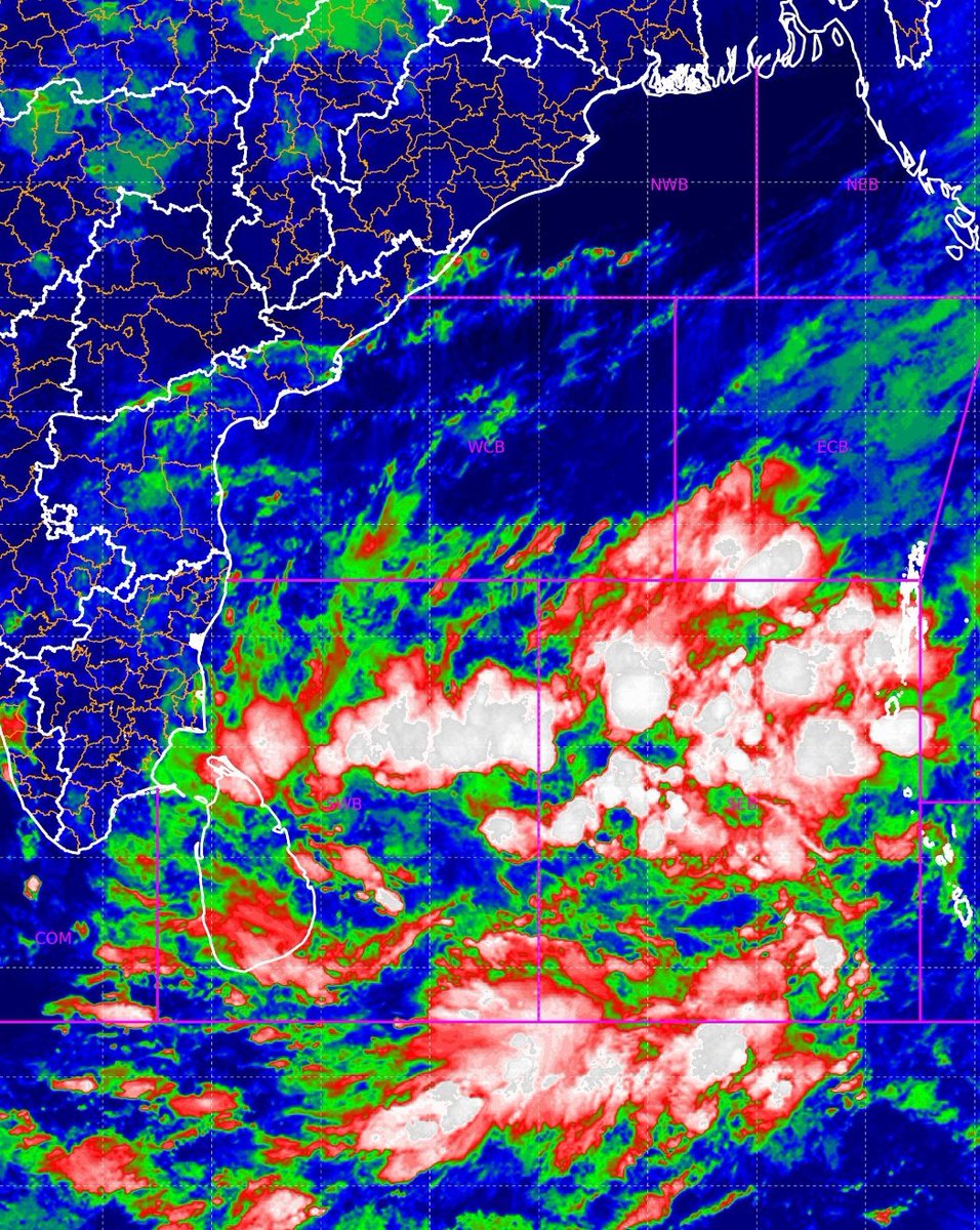 usd0705's tweet photo. #OceanicConditions: Sea surface temperature (SST) is 29-30°C over South & adjoining Central BoB. SST is 27-28°C over Central & North BoB. Tropical cyclone Heat potential is more than 100KJ/cm2
over Southeast BoB & 60-70KJ/cm2 over remaining parts of BoB. https://t.co/BDfjMX1IBV