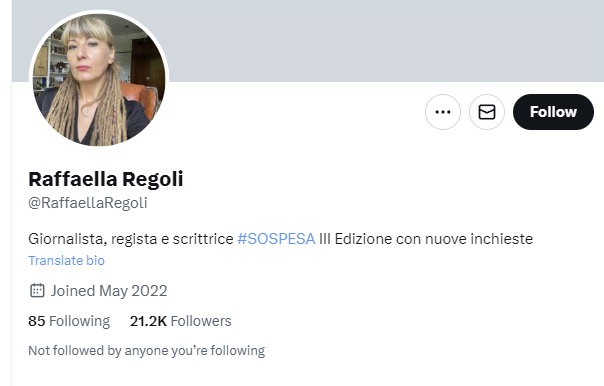 AlanPanassiti's tweet photo. Periodo duro per la #disinformazione
Anche #RaffaellaRegoli ha visto cancellato da #youtube la puntata su #Speranza e il #greenpass 

#Sospesa per una settimana, come il suo libro alla III edizione con nuove inchieste (va beh).

"Più censurate, più denuncio": e noi segnaliamo! https://t.co/nHAmQ0g6He