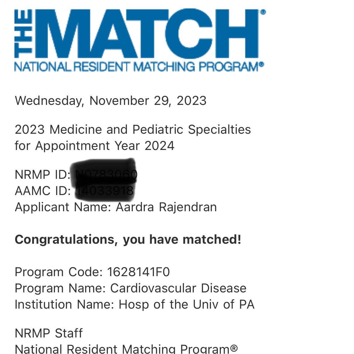 Thrilled to share that I've matched at the University of Pennsylvania for Cardiology Fellowship! ❤️🩺 So unbelievably grateful to my family and mentors who have supported me in this journey! 🙏 <a href="/OslerResidency/">The Osler Medical Residency</a> <a href="/PennCardiology/">Penn Heart & Vascular</a> <a href="/PennCVWomen/">Penn Women in Cardiology</a>