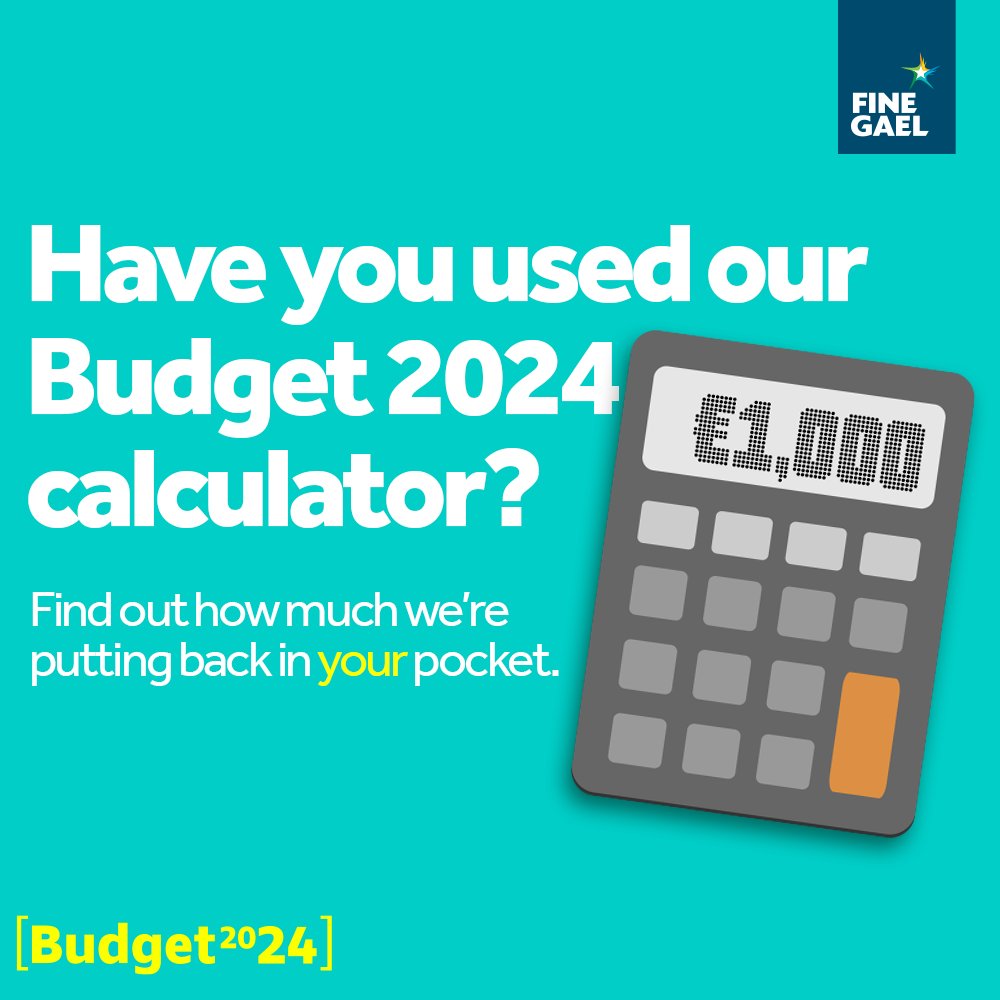 Find out how #Budget2024 will put money back in your pocket using our online calculator. finegael.ie/budget2024
